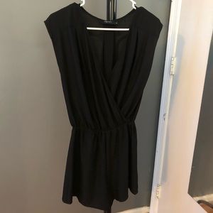 Black Sleeveless V-Neck Romper